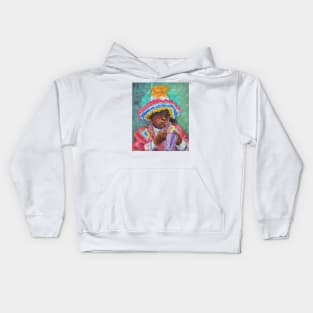 Child of tomorrow. A girl from Peru Kids Hoodie